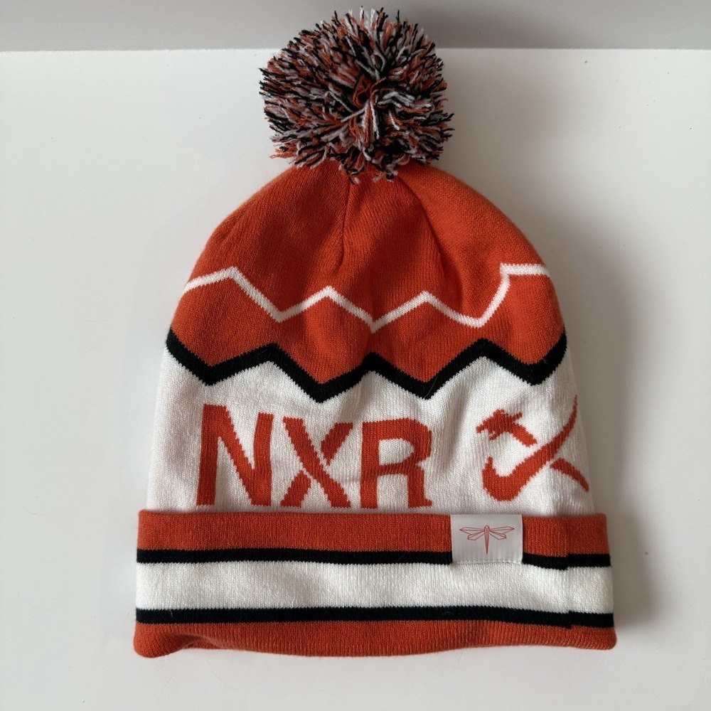 Nike NXR Beanie Hat Nike XC Regionals 2025 Orange White‎ Pom Top Watch Cap OSFM